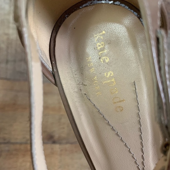 KATE Spade Tan Suede T-Strap Heels Sz 9.5 - Picture 4 of 8